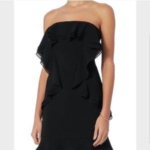 NWT Intermix Black Ruffle Strapless Dress | S